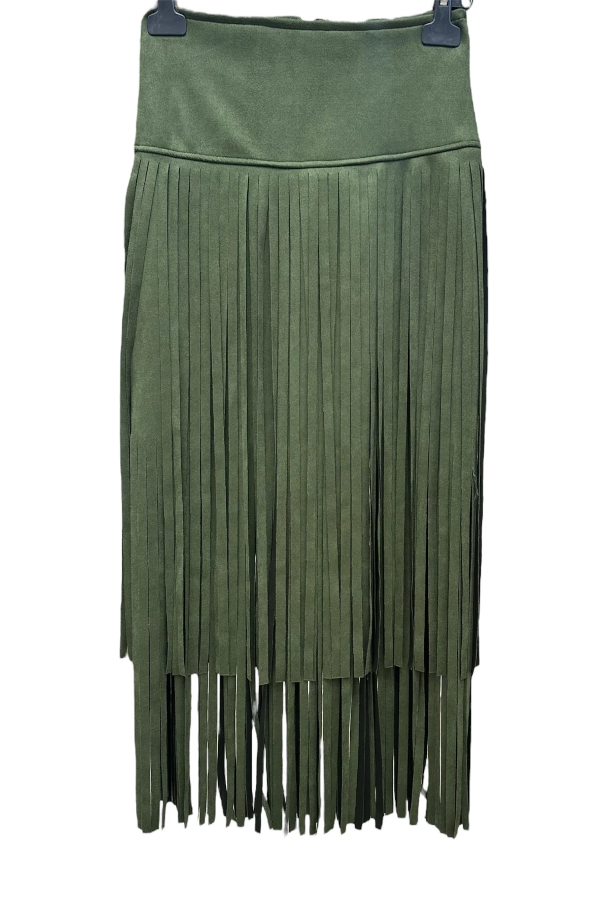 Fringes Olive Skirt Menorista